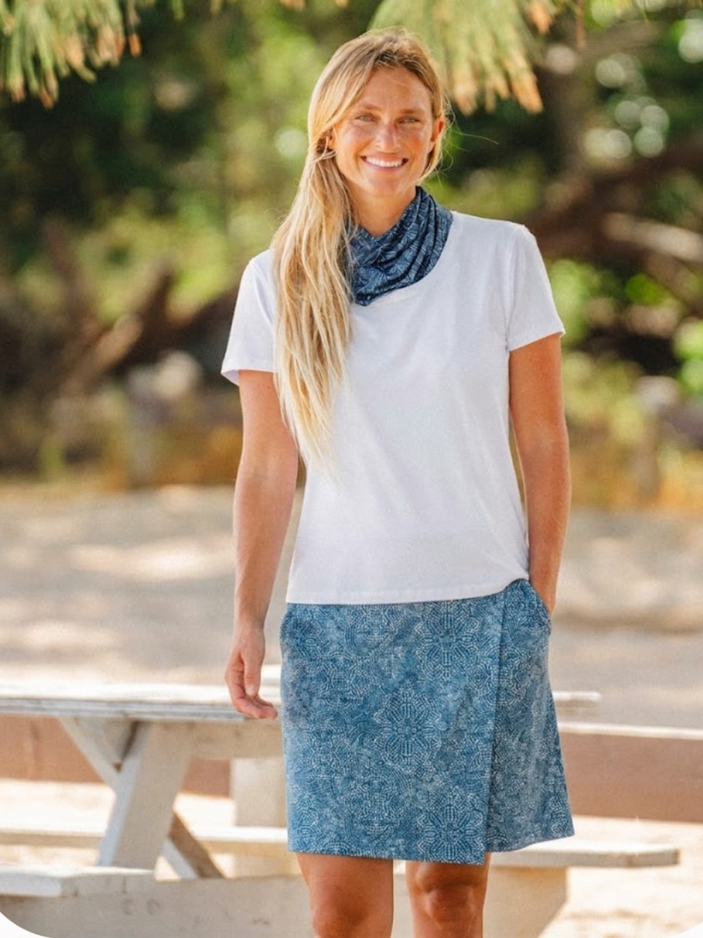 RipSkirt Hawaii Casella Midnight Blue Patterned Skirt in Length 2 - Size Large